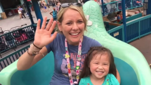 Mom and Selah at amusement park