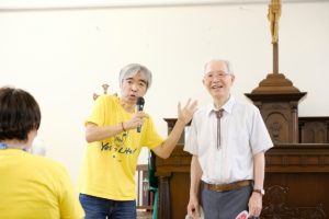 Mr. Ikeda Masaaki introducing Pastor Kenzo to share at Tsukiji Catholic church before the Japan March for Life 2019